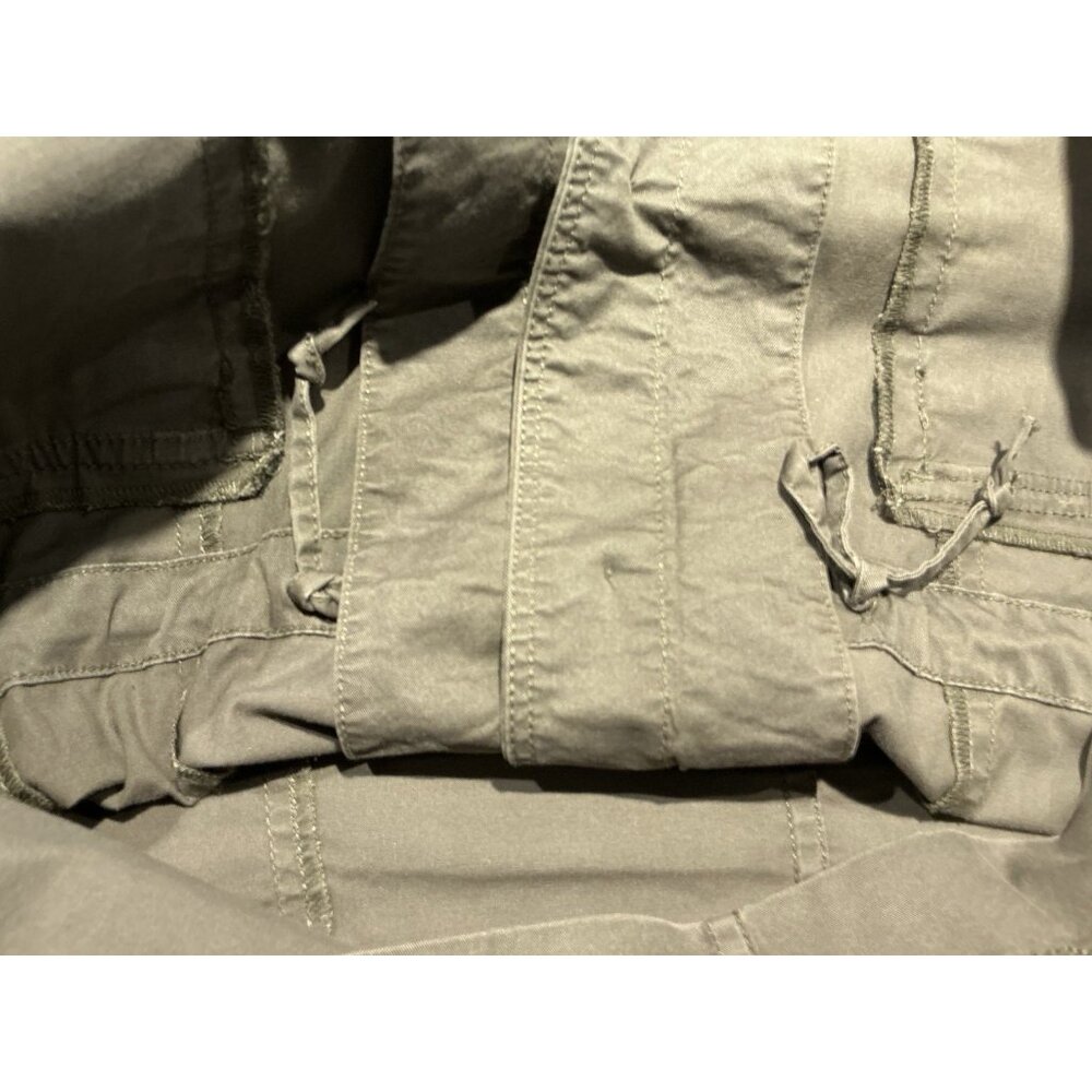 Eileen Fisher Jacket Medium Utility Ruffle Collar Button Up Cinch Waist - Picture 6 of 8